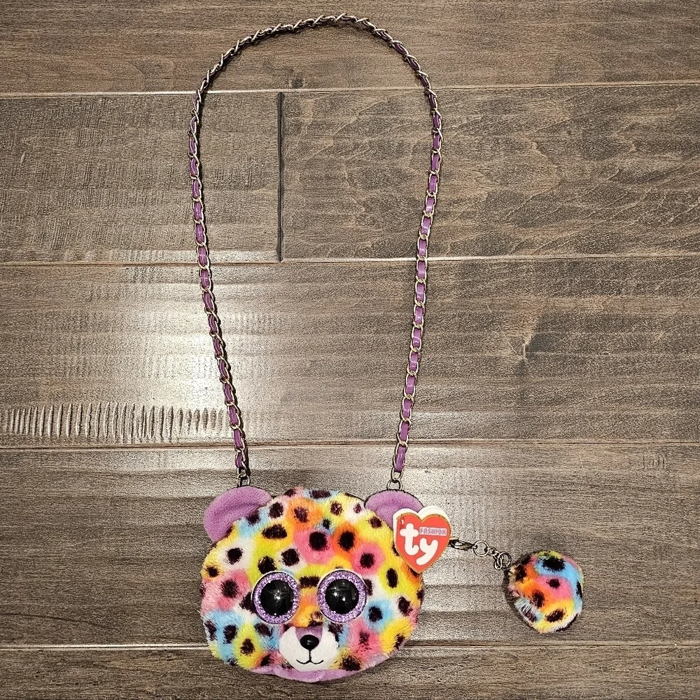 New Cute Ty Giselle Colorful Leopard Mini Purse
